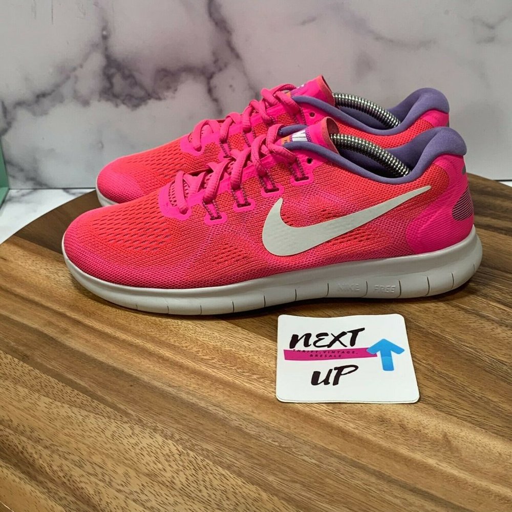 Nike Womens Free RN 2017 Pink Cushioned Athletic Running Shoes Size US 8.5